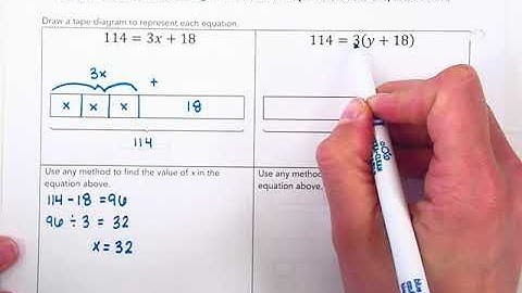 Drawing Tape Diagrams to Represent Equations
