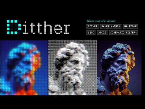I Built a Pixel Art Generator That Turns Images into ASCII, Halftone & LEGO Art | Ditther