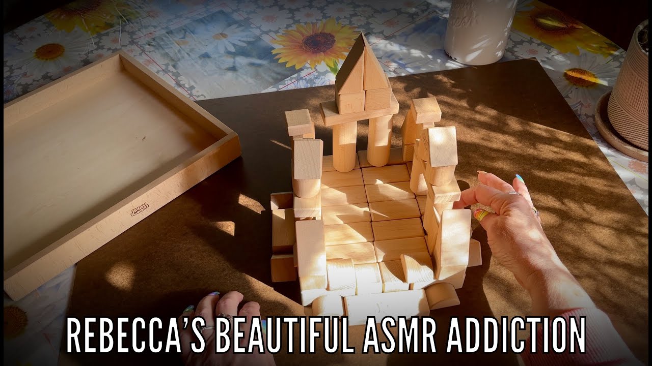Building Blocks ASMR!  (No talking version) Wood block sounds!