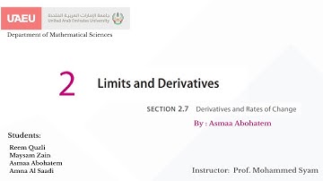 calculus 1 - section 2.7 Limits and Derivatives - part 3