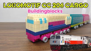 DIY LOKOMOTIF CC 206 BALOK SUSUN #buildingblocks #diy