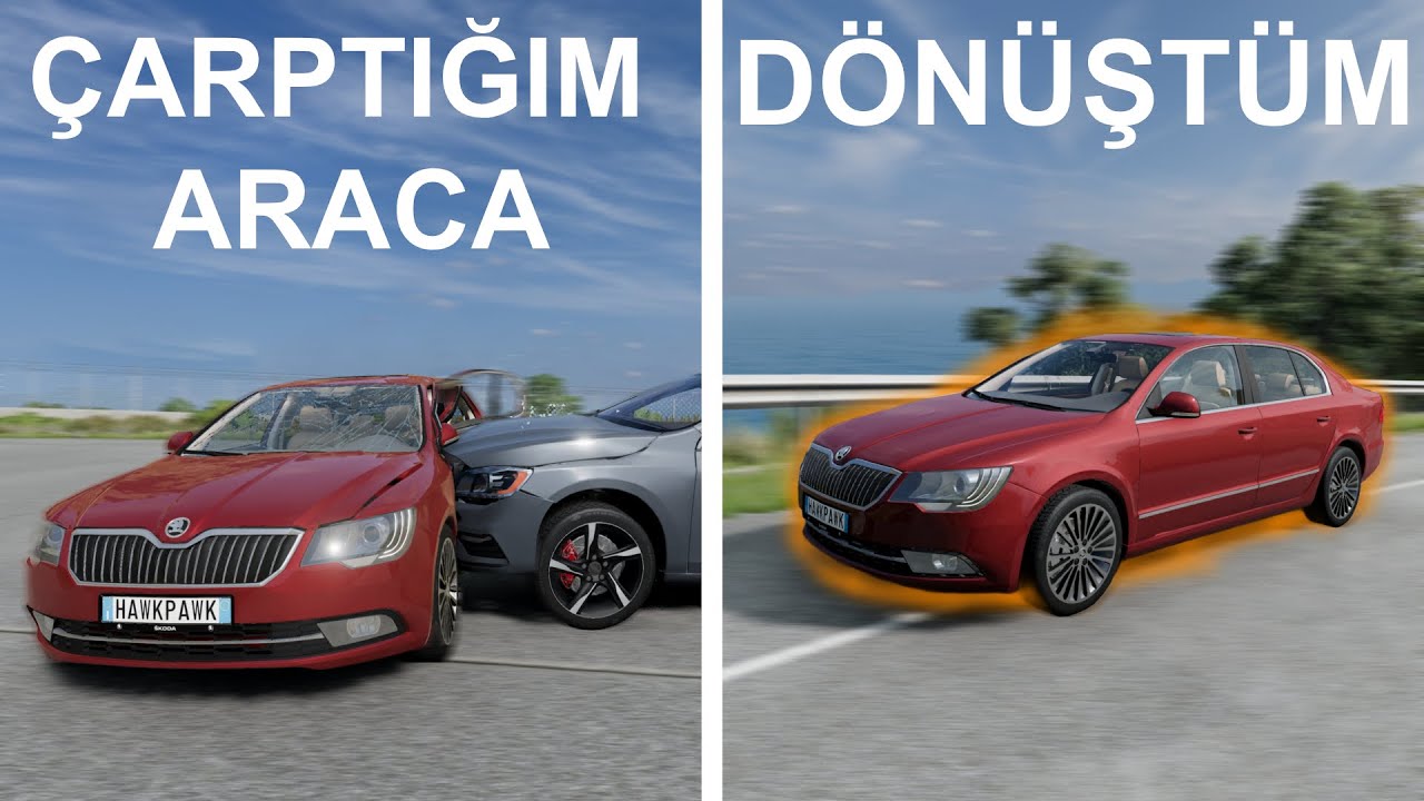 Beamng Ama Çarptığım Araca Dönüşüyorum! │ Beam.ng Drive