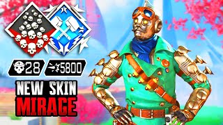 NEW MIRAGE 28 KILLS AND 5800 DAMAGE IN AWESOME GAME (Apex Legends Gameplay Season 20)