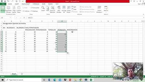Tutorial Penggunaan  Operator Aritmatika MS Excel