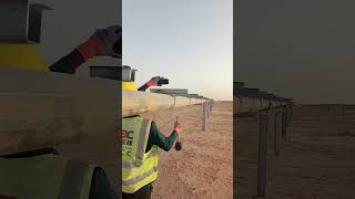 Solar Tracker System | Purlin Leveling Process | Perfect Alignment for Maximum Efficiency ⚡