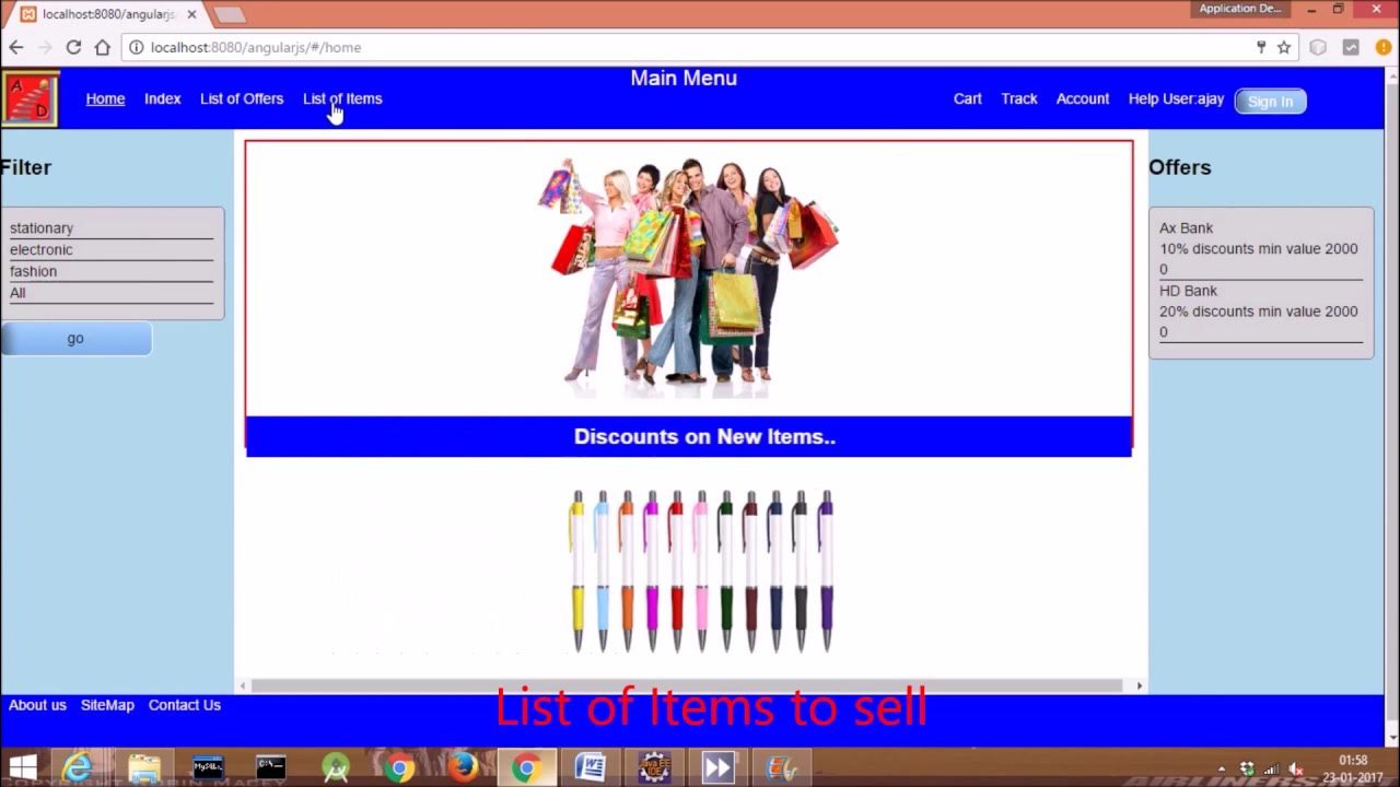 AngularJS Tutorial Cart).Video 3.Overview on Shopping Cart