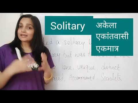 meaning of solitary | example sentences | synonyms and antonyms of