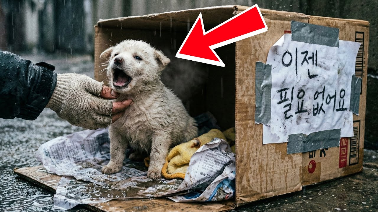 쓰레기처럼 버려진 아기 진돗개 – 해병대원은 녀석이 목숨처럼 아끼던 낡은 이불을 끝까지 지켜주었습니다