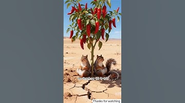 Squirrel watered the red chilli plant and saved it from drying up 😭 #ai #tree #save #watering