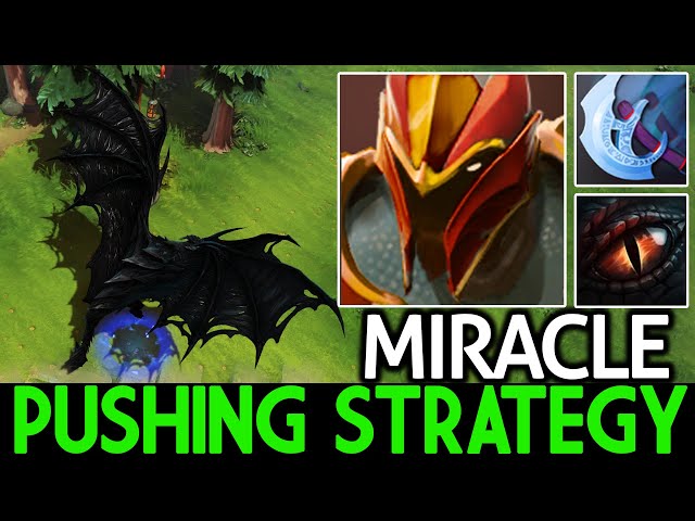 MIRACLE [Dragon Knight] Pushing Strategy with Manta Build Dota 2 class=