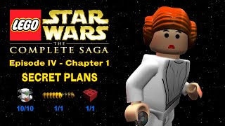 [100% Guide] LEGO Star Wars: TCS - Episode IV, Level 1 Secret Plans - All Minikits & Red brick