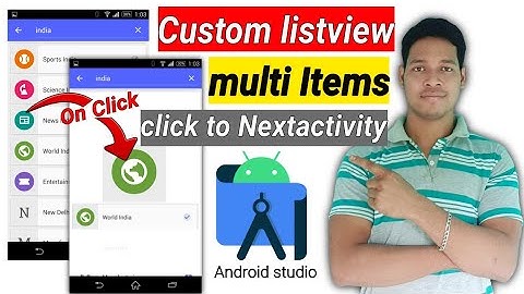 custom listview multi items click to next activity in Android studio Hindi videos/Aauraparti
