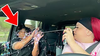 SPRAYING SILLY STRING ALL OVER MY GIRLFRIEND.. ((HILARIOUS))