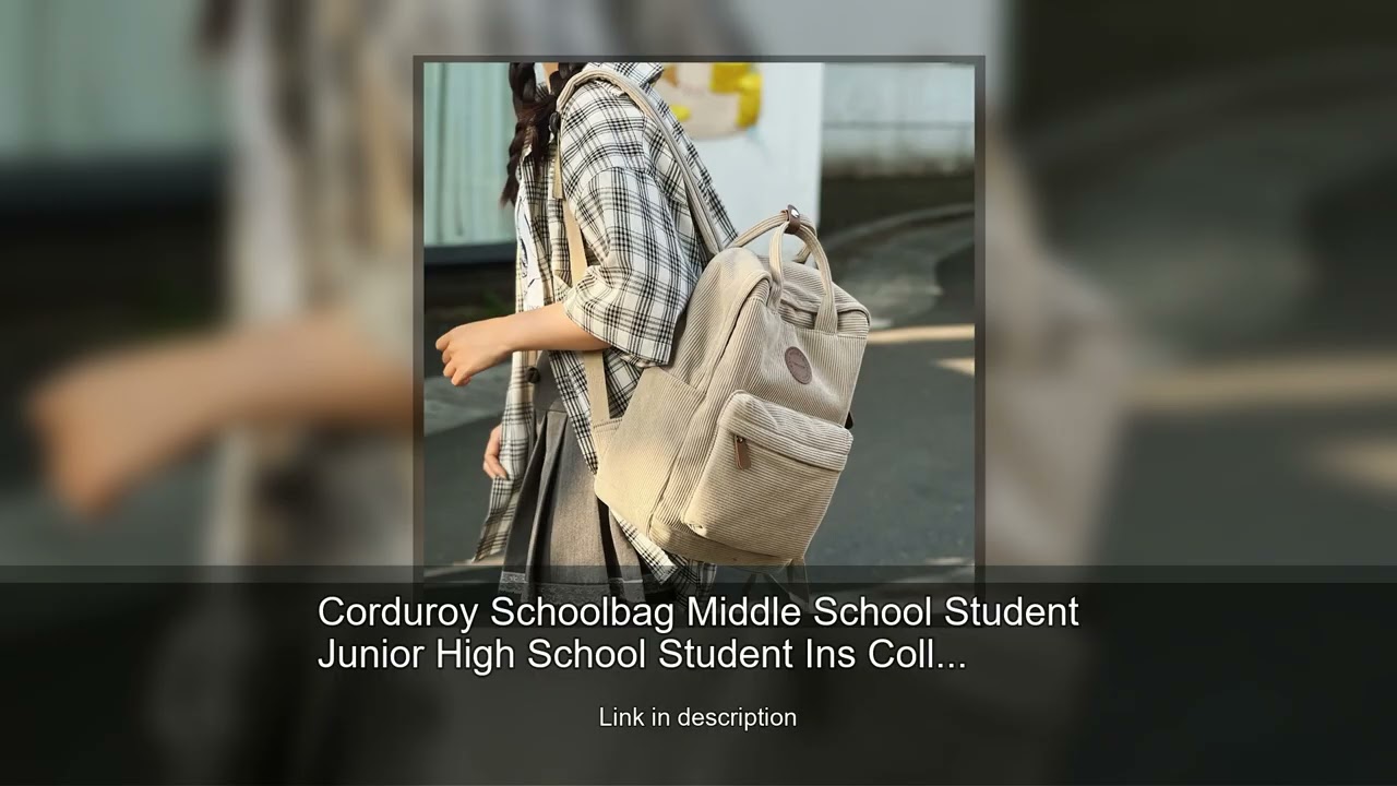 Corduroy Schoolbag Middle School Student Junior High School Student Ins College Backpack Autumn