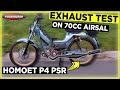 Homoet P4 PSR Puch Maxi 70cc Auspuff sound test + Fly by