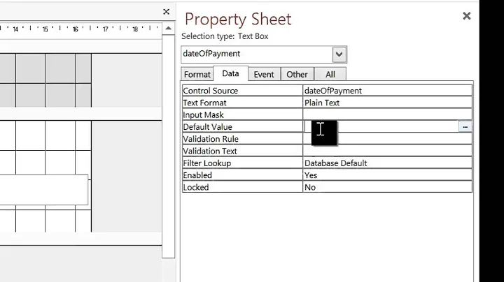 setting default values on forms - access