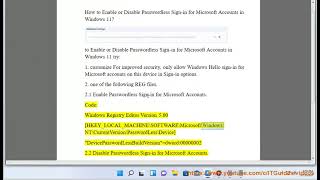 Enable/Disable Passwordless Sign-in for Microsoft Accounts in Windows 11
