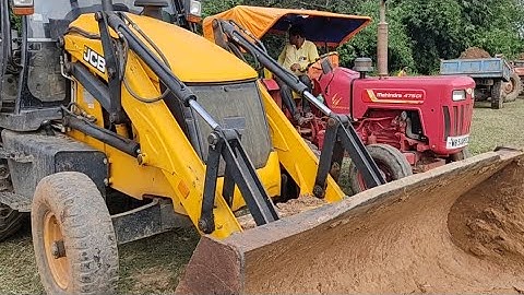 New Jcb 3dx Backhoe Machine Loading Red Mud in Mahindra 475 Di Tractor | Jcb Gcp | Jcb Tractor Video