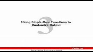 Oracle DBA ||Chapter 3 ||Use single row function to customize output || Part 2nd