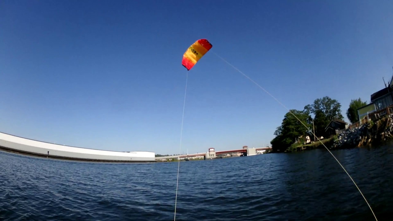 K1 Kayak Kitesailing Experiment - Seattle Washington