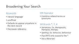 How To Use PsycINFO