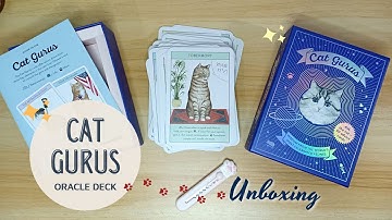 Unboxing & Flip Through 💚 CAT GURUS Oracle Deck 🐈😍😌