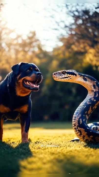 Rottweiler vs Python: Getting Ready for Action LIVE!🐕🐍💥 #RottweilerVsPython #EpicBattle #shorts #dog
