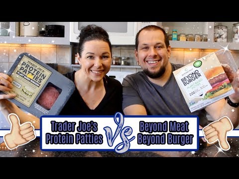 Trader Joe's Protein Patties VS Beyond Meat Beyond Burgers! | Taste Test | Is it comparable?!