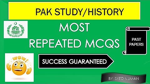 Lecturer Pak Study MCQs || MOST REPEATED MCQS || HISTORY OF PAKISTAN