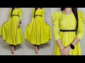 Full circular puff sleeves umbrella frock kurti cutting and stitching/stylish party wear kurti dress