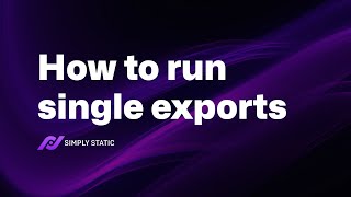 How to run single exports