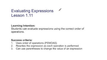 Lesson 1.11: Evaluating Expressions