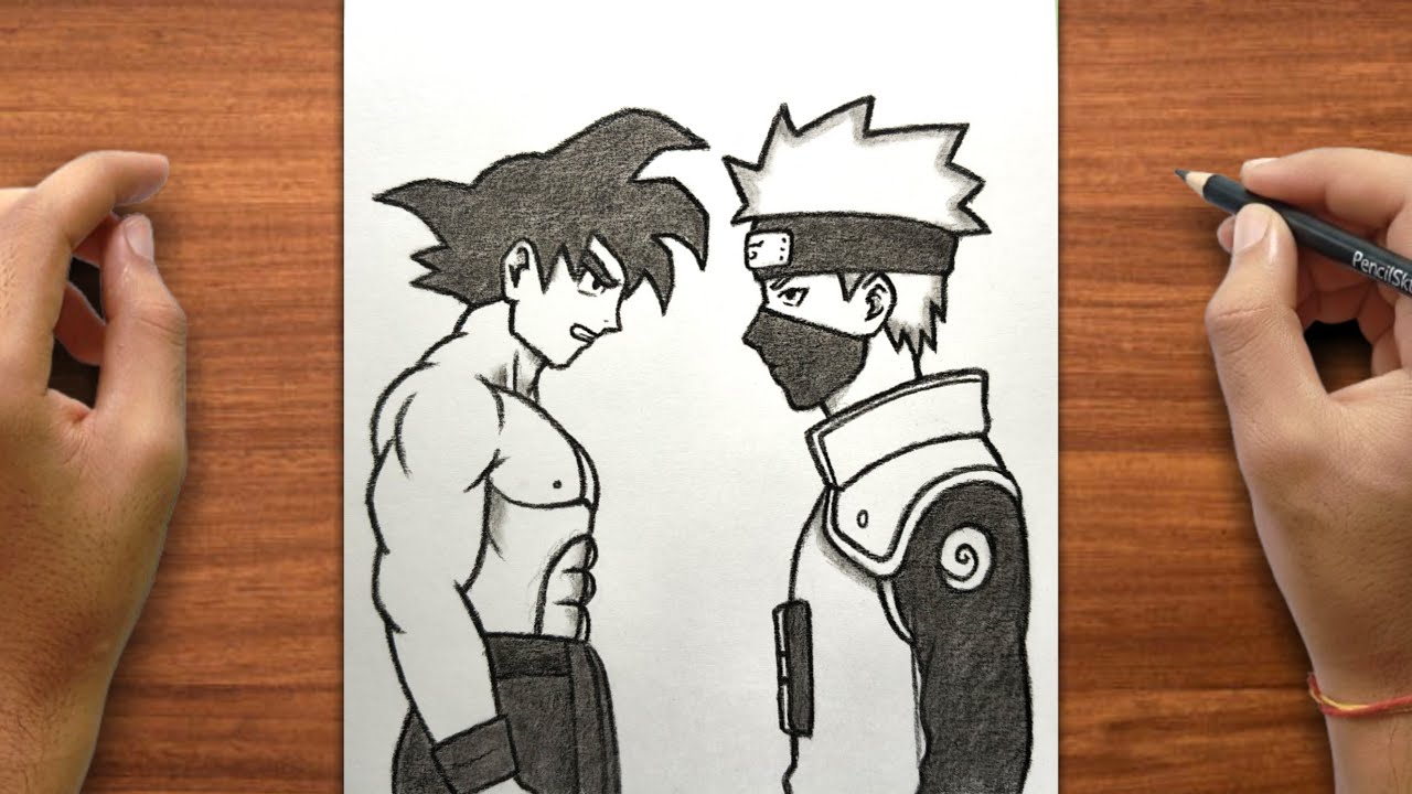 How to Draw Goku vs Kakashi Hatake | Easy Step by Step | For Beginners