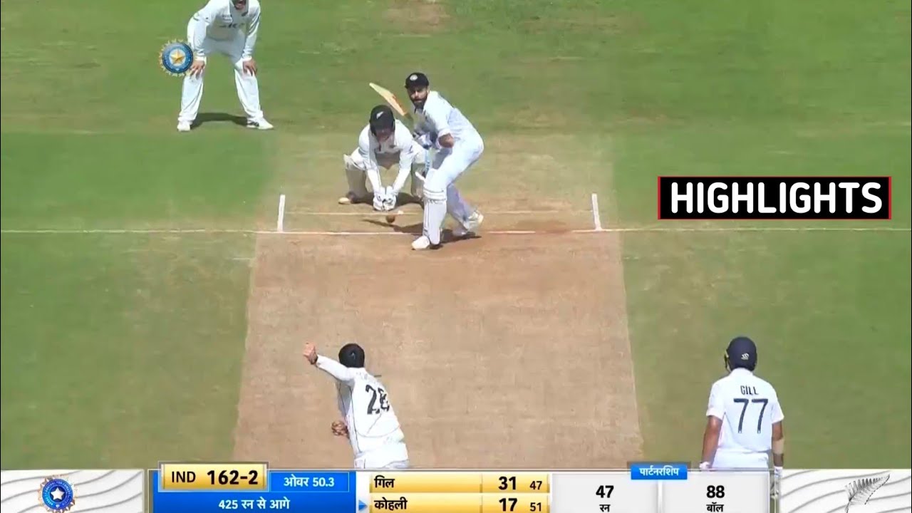 India vs New Zealand | 2nd Test Match Day : 3 Highlights | Full Match ...