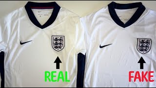 REAL VS. FAKE NIKE ENGLAND (MEN’S TEAM) 2024/2025 STADIUM HOME FOOTBALL / SOCCER SHIRT