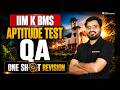IIM Kozhikode BMS Aptitude Test 2026 QA One Shot Revision 🔥 | Supergrads IPMAT