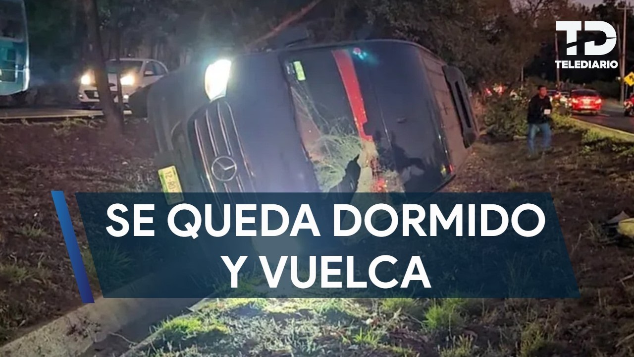Conductor se queda dormido y cae con camioneta de pasajeros dentro de ...