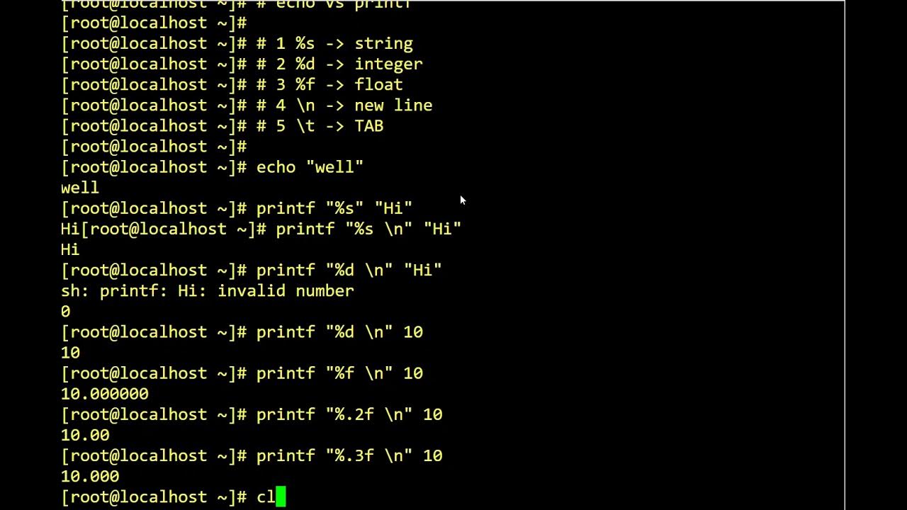Example echo vs printf in bash youtube