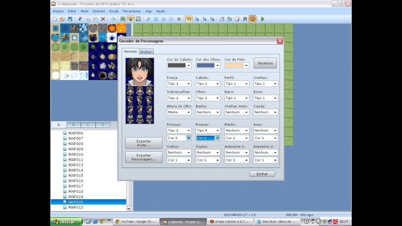 como criar um personagen no rpg maker vx ace - YouTube