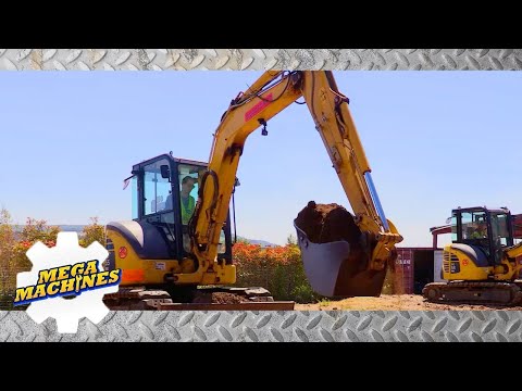 ⚙️ Mega Machines | DIGGING RECORD | Cars for kids | Learning cars, trucks, excavators