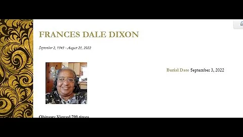 Frances Dale Dixon Funeral Service