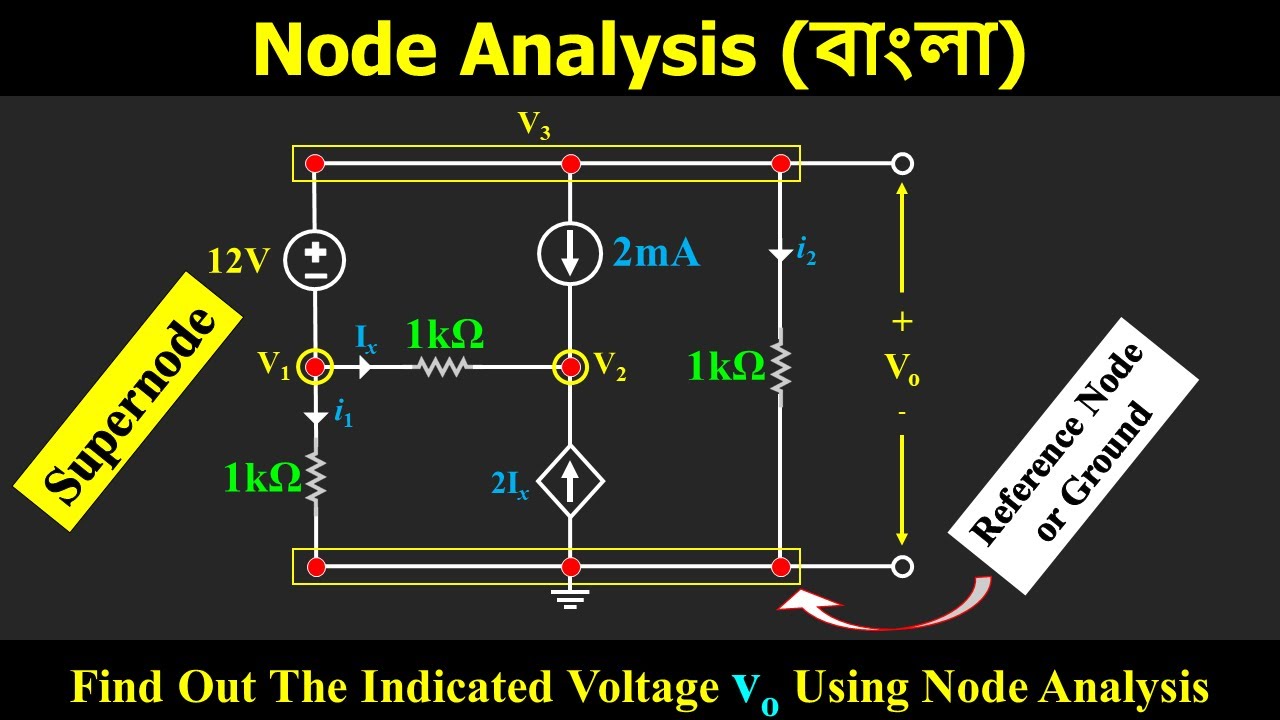 Node Analysis (Bangla Tutorial) | Problem Solve 8 of 20 | With Super ...