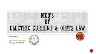 ohm's law mcqs |part 4 |current and ohms law |electrical engineering | electronics engineering |mcqs