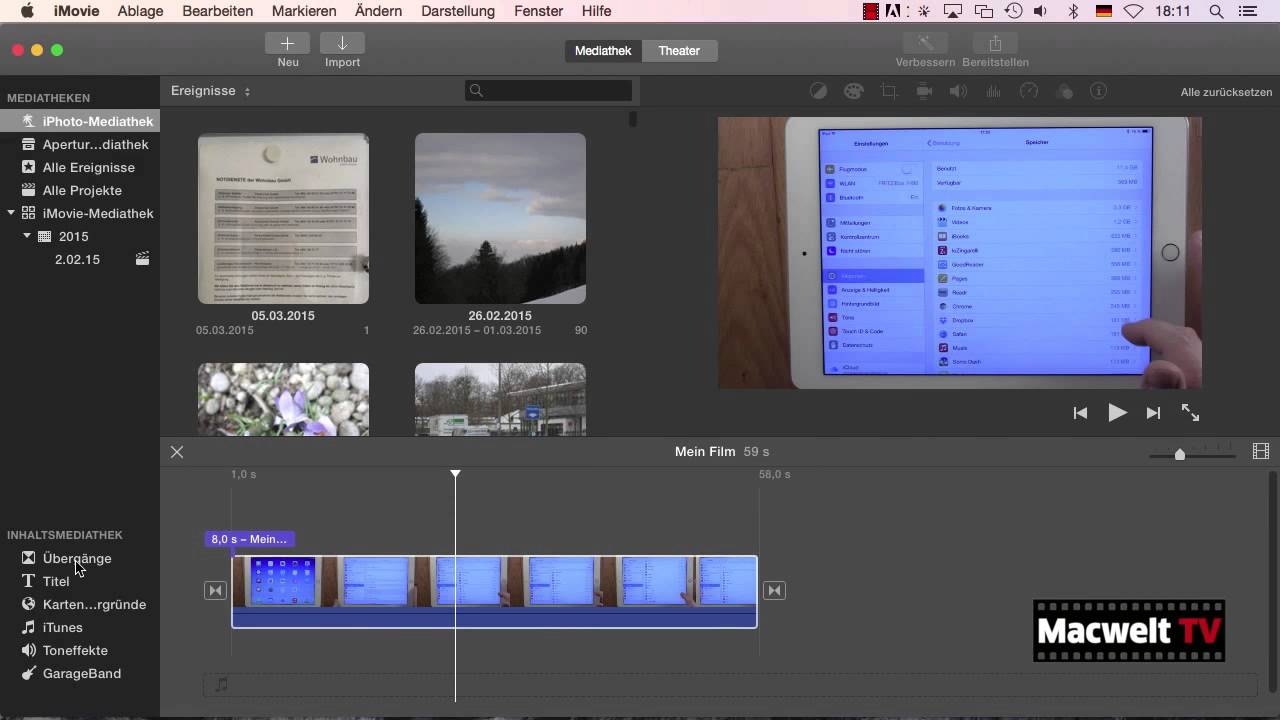 iMovie Oberfläche verstehen - YouTube