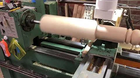 Using Hydraulic Copy Lathe for Ash Table Leg