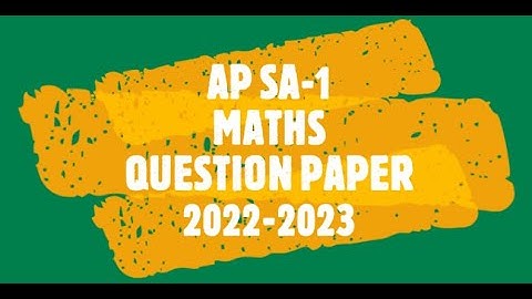 10th Class Maths SA1 question paper AP 2023