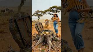 Hiding from an Angry Tiger in an Underground Shelter #shorts  #animals