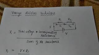 Voltage division and current division technique in Tamil
