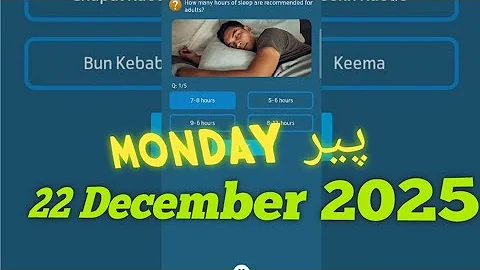 22 December 2025 Questions and Answers | My Telenor Today Questions | Telenor Questions Today Quiz