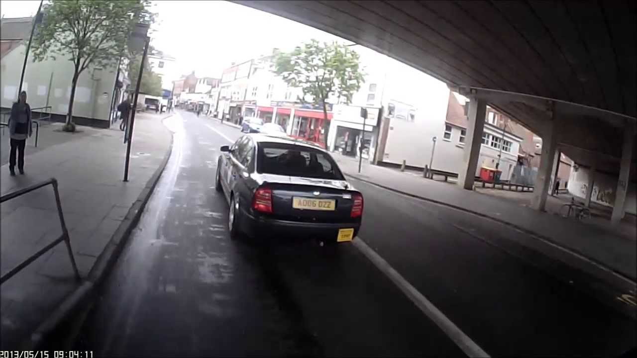 Close pass and illegal use of bus lane ABC Taxis Norwich AO06DZZ YouTube